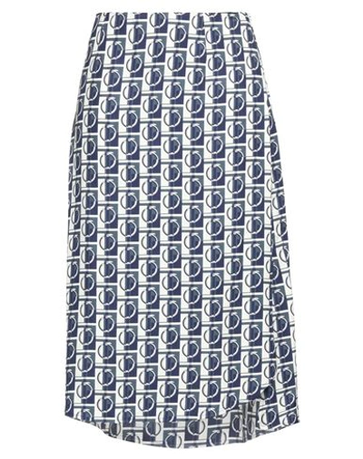 Trussardi Woman Midi Skirt Blue Size 12 Viscose In Blue