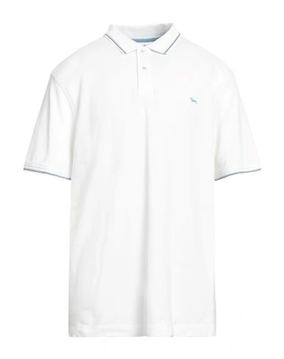 Shop Harmont & Blaine Man Polo Shirt White Size 3xl Cotton, Elastane
