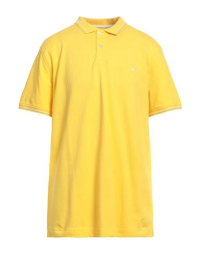 Shop Harmont & Blaine Man Polo Shirt Yellow Size 3xl Cotton, Elastane