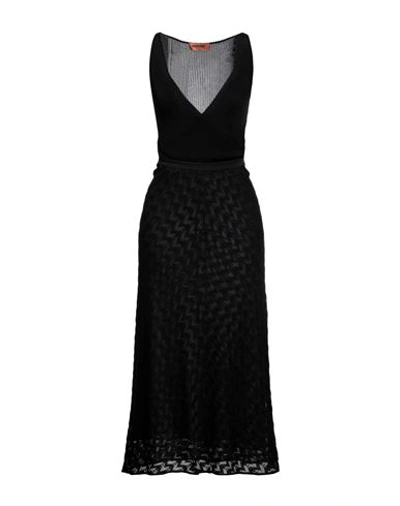 Shop Missoni Woman Midi Dress Black Size 4 Wool, Viscose
