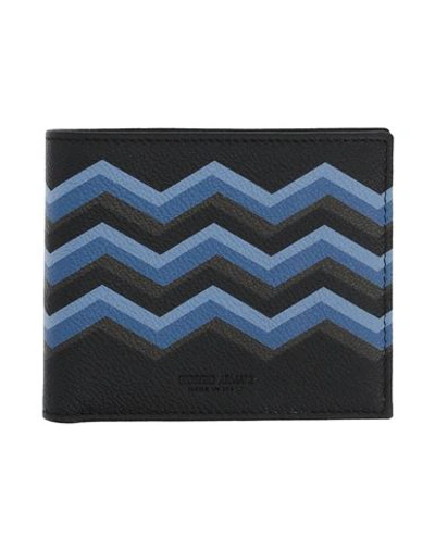Shop Giorgio Armani Man Wallet Azure Size - Calfskin In Blue