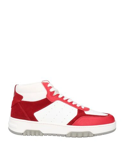 Shop Pollini Man Sneakers Red Size 9 Leather