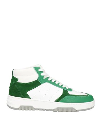 Shop Pollini Man Sneakers Green Size 9 Leather