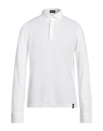 Shop Drumohr Man Polo Shirt Ivory Size L Cotton In White