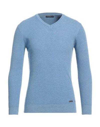 Shop Avignon Man Sweater Azure Size M Cotton In Blue