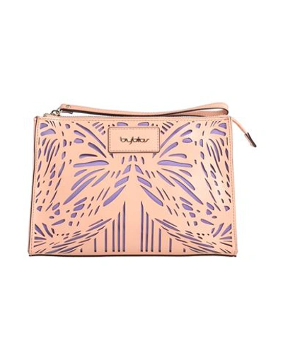 Shop Byblos Woman Handbag Salmon Pink Size - Leather, Polyester