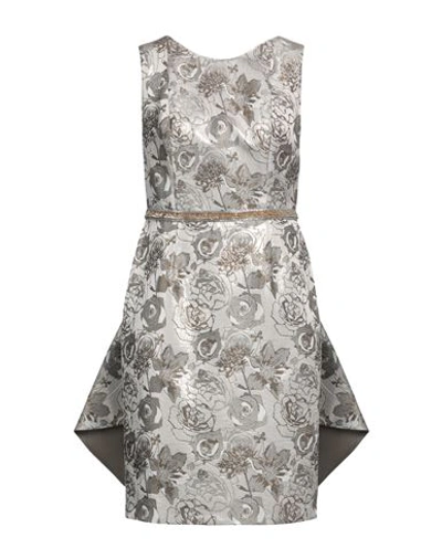 Shop Carla Ruiz Woman Mini Dress Grey Size 10 Pes - Polyethersulfone, Metallic Fiber, Elastane