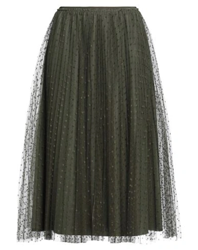 Shop Red Valentino Woman Midi Skirt Military Green Size 2 Polyester