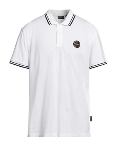 Shop Napapijri Man Polo Shirt White Size Xxl Cotton