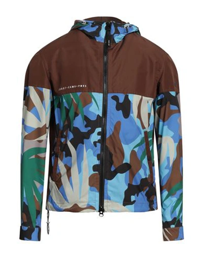 Shop Pmds Premium Mood Denim Superior Man Jacket Dark Brown Size Xl Polyester