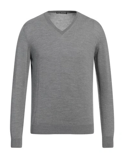 Raf Moore Man Sweater Grey Size 44 Wool In Grey