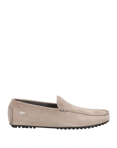 Shop Pollini Man Loafers Light Grey Size 9 Leather