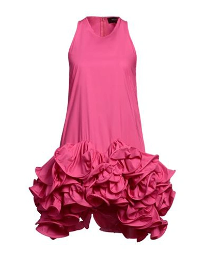Shop Rochas Woman Mini Dress Fuchsia Size 4 Cotton In Pink