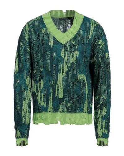 Shop Andersson Bell Man Sweater Deep Jade Size L Cotton, Wool, Acrylic, Nylon, Polyester In Green