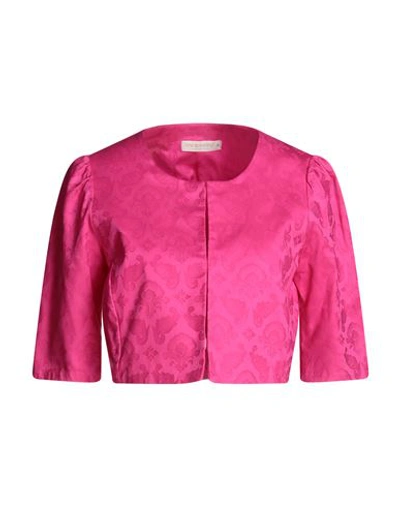 Shop Rinascimento Woman Blazer Fuchsia Size M Cotton, Elastane In Pink