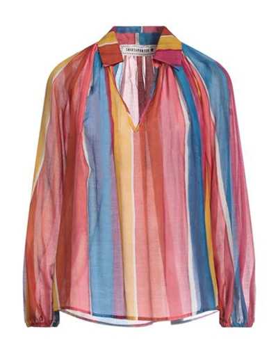 Shop Shirtaporter Woman Top Fuchsia Size 8 Cotton, Silk In Pink