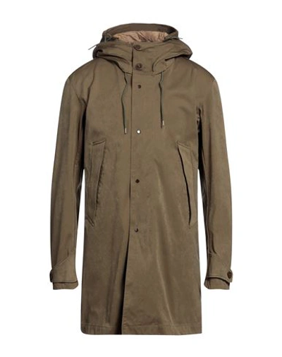 Shop Ten C Man Coat Military Green Size 42 Polyester, Polyamide