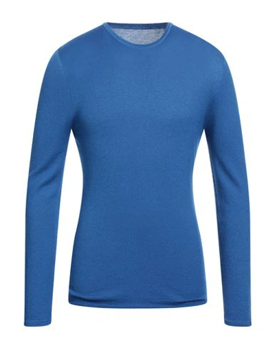Majestic Filatures Man Sweater Azure Size M Cashmere In Blue