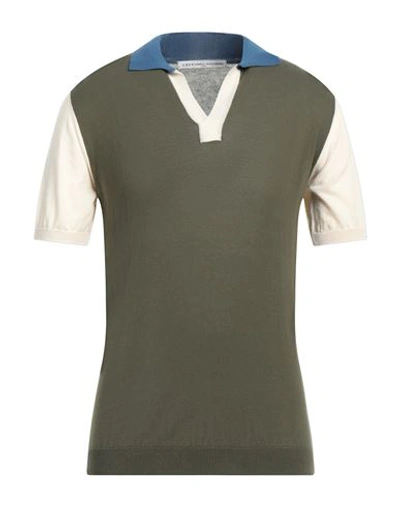 Shop Grey Daniele Alessandrini Man Sweater Military Green Size 40 Cotton