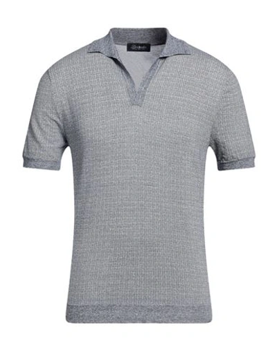 Shop Drumohr Man Sweater Slate Blue Size 40 Cotton, Linen