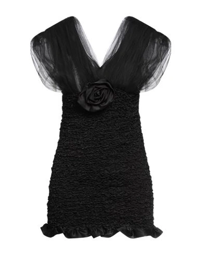 Shop Alessandra Rich Woman Mini Dress Black Size 4 Silk