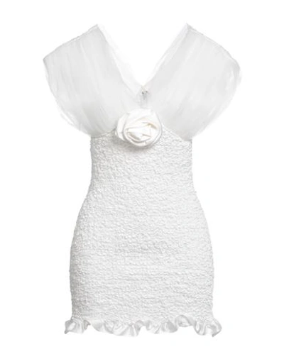 Shop Alessandra Rich Woman Mini Dress Ivory Size 2 Silk In White
