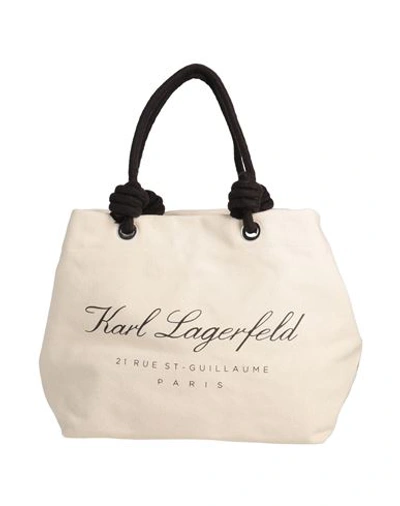 Shop Karl Lagerfeld Woman Handbag Ivory Size - Recycled Cotton, Cotton In White