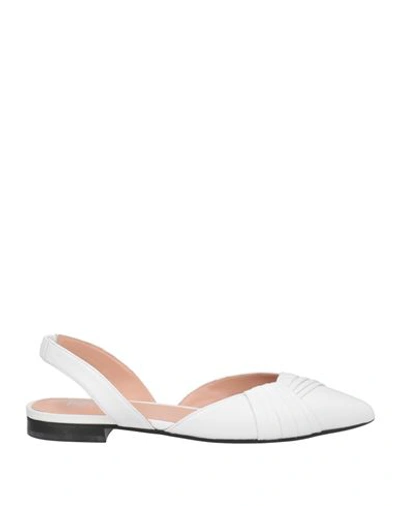 Shop Pollini Woman Ballet Flats White Size 8 Leather