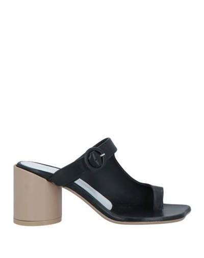 Shop Mm6 Maison Margiela Woman Thong Sandal Black Size 8 Leather