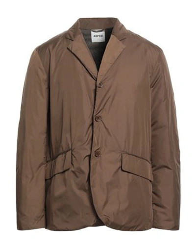 Shop Aspesi Man Overcoat & Trench Coat Dark Brown Size L Polyamide, Polyester