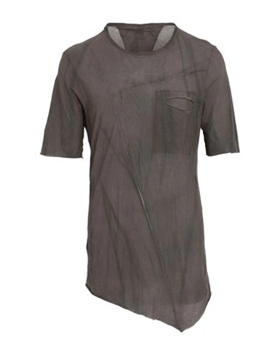 Shop Masnada Man T-shirt Dark Brown Size 46 Cotton