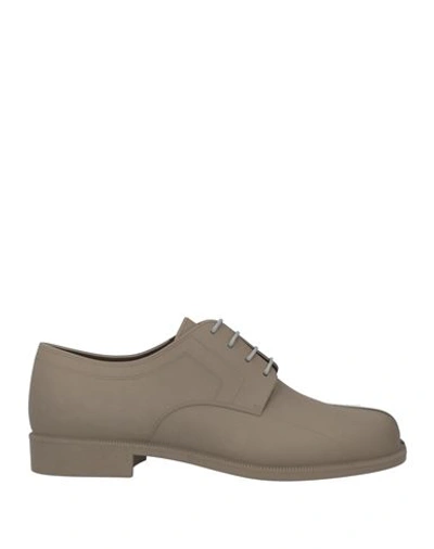 Maison Margiela Woman Lace-up Shoes Dove Grey Size 11 Rubber In Grey