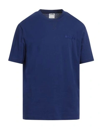 Shop Diadora Man T-shirt Blue Size M Cotton