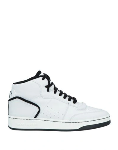 Shop Saint Laurent Man Sneakers White Size 8.5 Leather