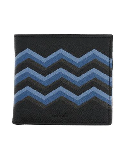 Shop Giorgio Armani Man Wallet Azure Size - Calfskin In Blue