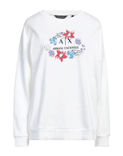 Shop Armani Exchange Woman Sweatshirt White Size M Cotton