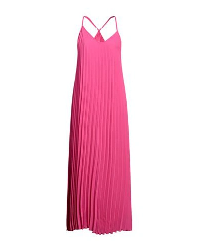 Shop Kaos Woman Maxi Dress Fuchsia Size 6 Polyester In Pink