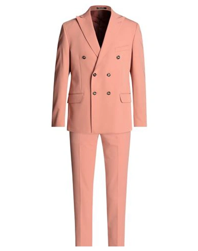 Shop Takeshy Kurosawa Man Suit Salmon Pink Size 46 Polyester, Viscose, Wool, Elastane