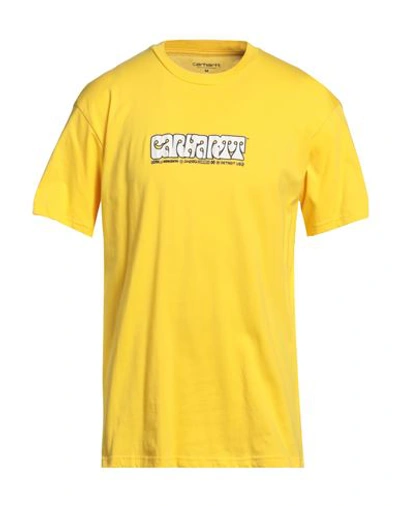 Shop Carhartt Man T-shirt Yellow Size Xl Organic Cotton