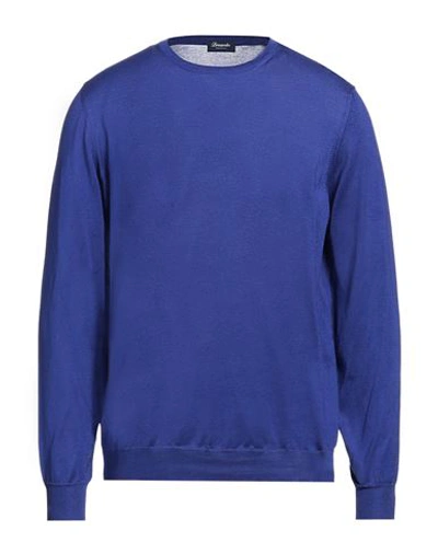 Shop Drumohr Man Sweater Bright Blue Size 40 Cotton