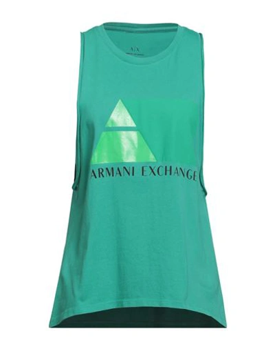 Armani Exchange Woman T-shirt Light Green Size Xl Cotton In Green