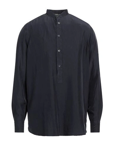 Shop Barena Venezia Barena Man Shirt Navy Blue Size 38 Silk
