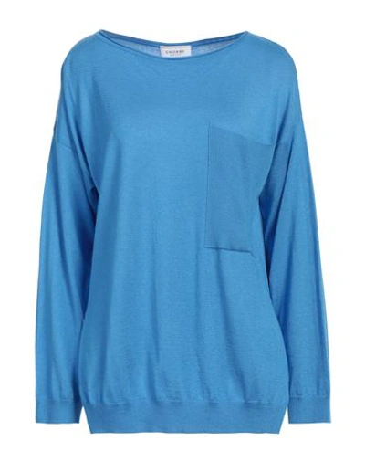 Snobby Sheep Woman Sweater Azure Size 6 Silk, Cashmere In Blue