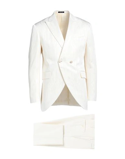 Shop Preludio By A.n. Preludio By A. N. Man Suit Ivory Size 40 Acetate, Cotton In White