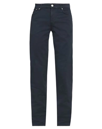 Shop Trussardi Man Pants Navy Blue Size 32 Cotton, Elastane