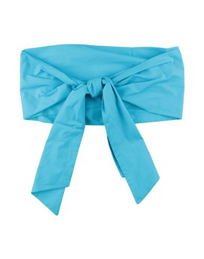 Shop Rose A Pois Rosé A Pois Woman Belt Azure Size Onesize Cotton In Blue