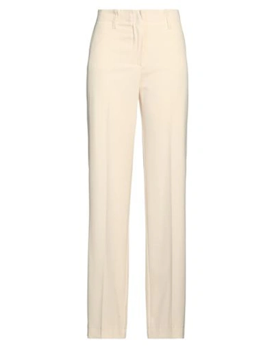 Shop Angela Davis Woman Pants Cream Size 6 Polyester, Viscose, Elastane In White