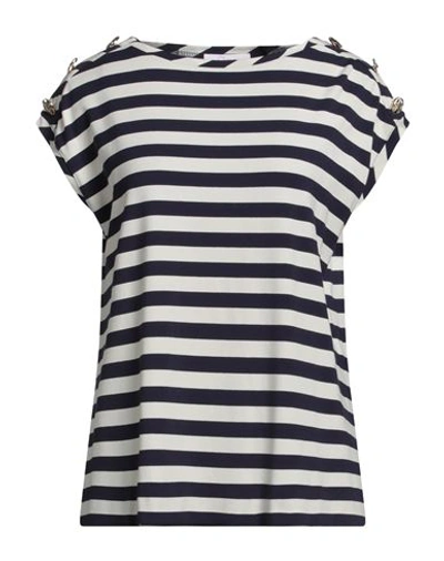 Shop Clips More Woman T-shirt Navy Blue Size 14 Viscose, Elastane