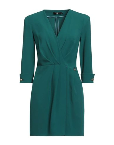 Shop Divedivine Woman Mini Dress Deep Jade Size 10 Polyester In Green
