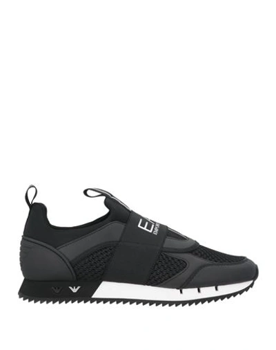 Shop Ea7 Man Sneakers Black Size 12.5 Polyester, Polyurethane